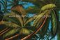 手塗りのハワイのアートワークの絵画、ココヤシの木はキャンバスの油絵を美化する